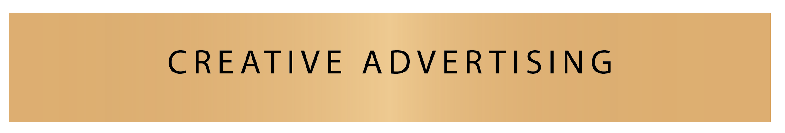 Gold-colored banner with the text "CREATIVE ADVERTISING" in black capital letters.