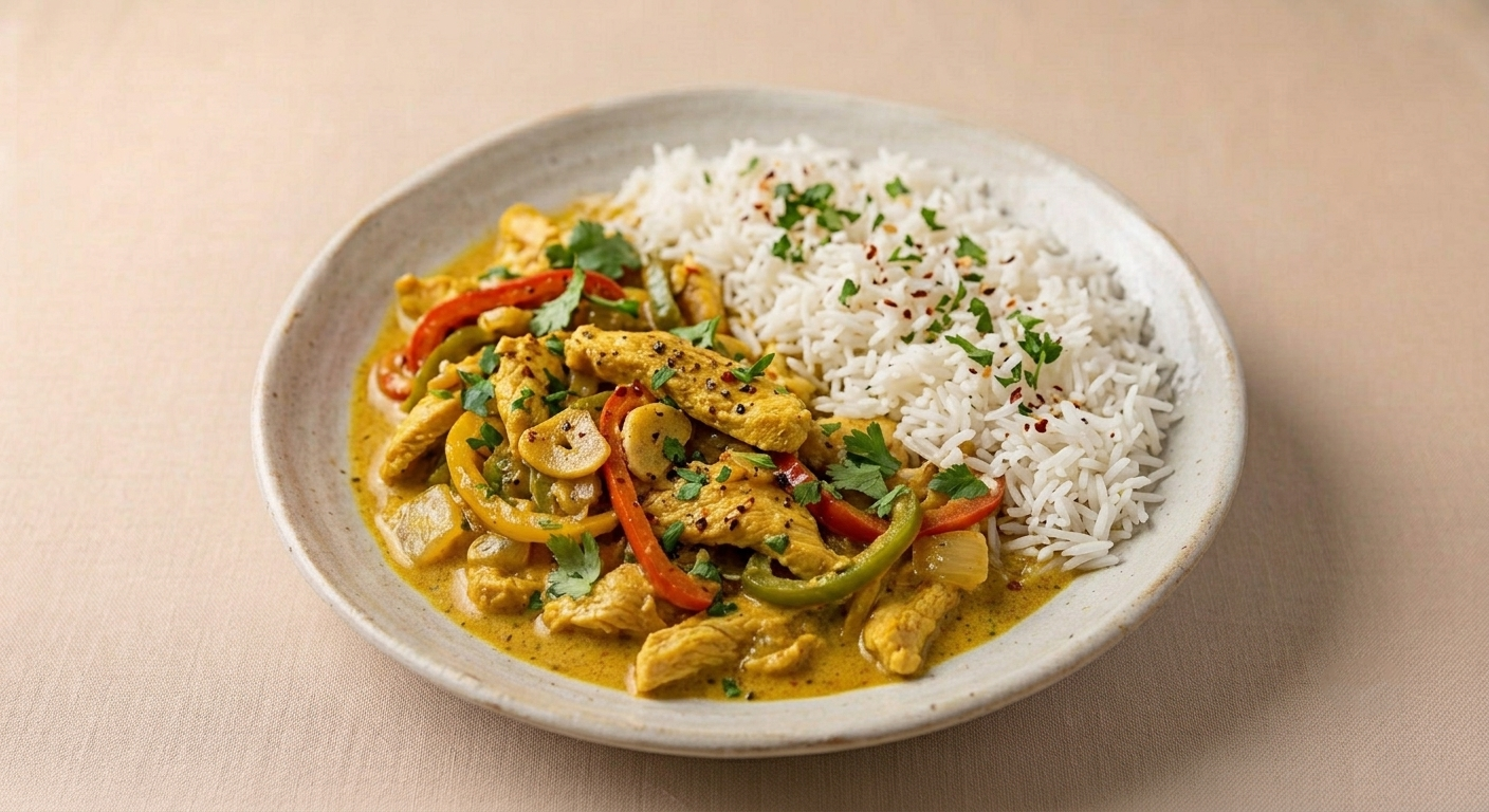 Jeudi 06/08 : Émincé de Poulet au Curry
