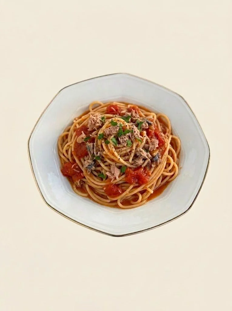 Jeudi 24/09 : Spaghetti à la tomate thon & sardines