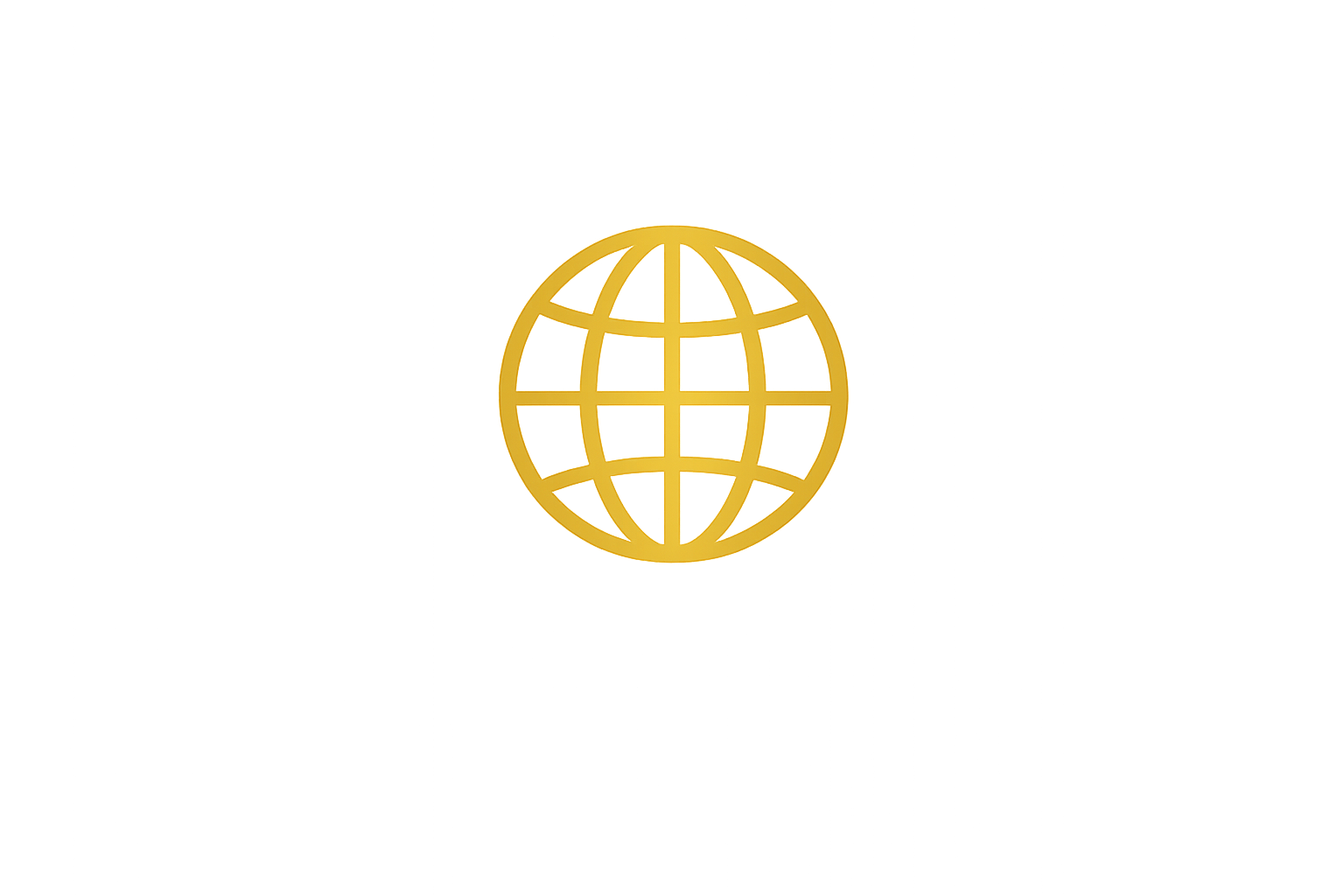 Gold award trophy with a globe design on top, set against a dark background.