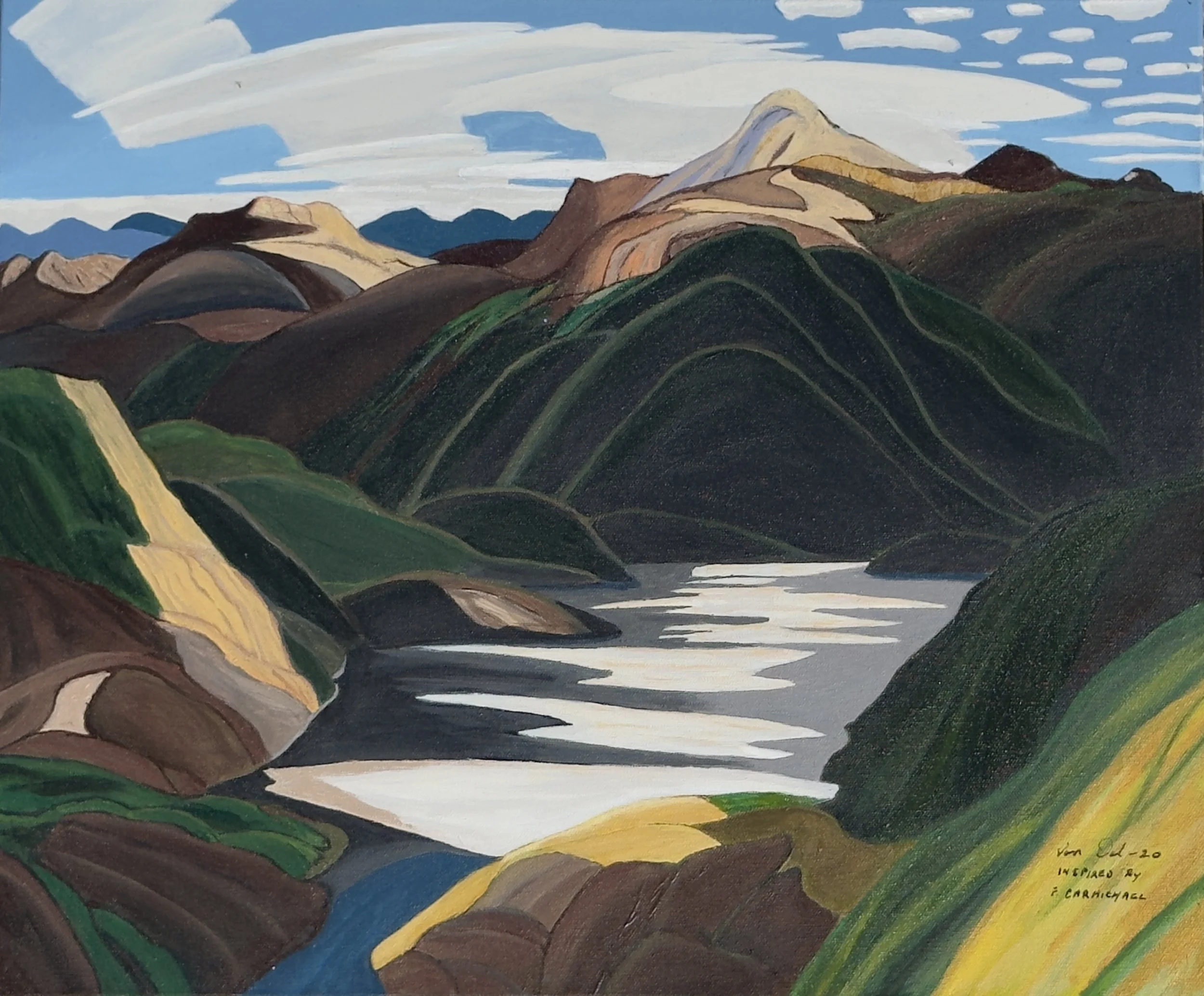 SOLD - Light and Shadow - inspired by Franklin Carmichael - acrylic on canvas 