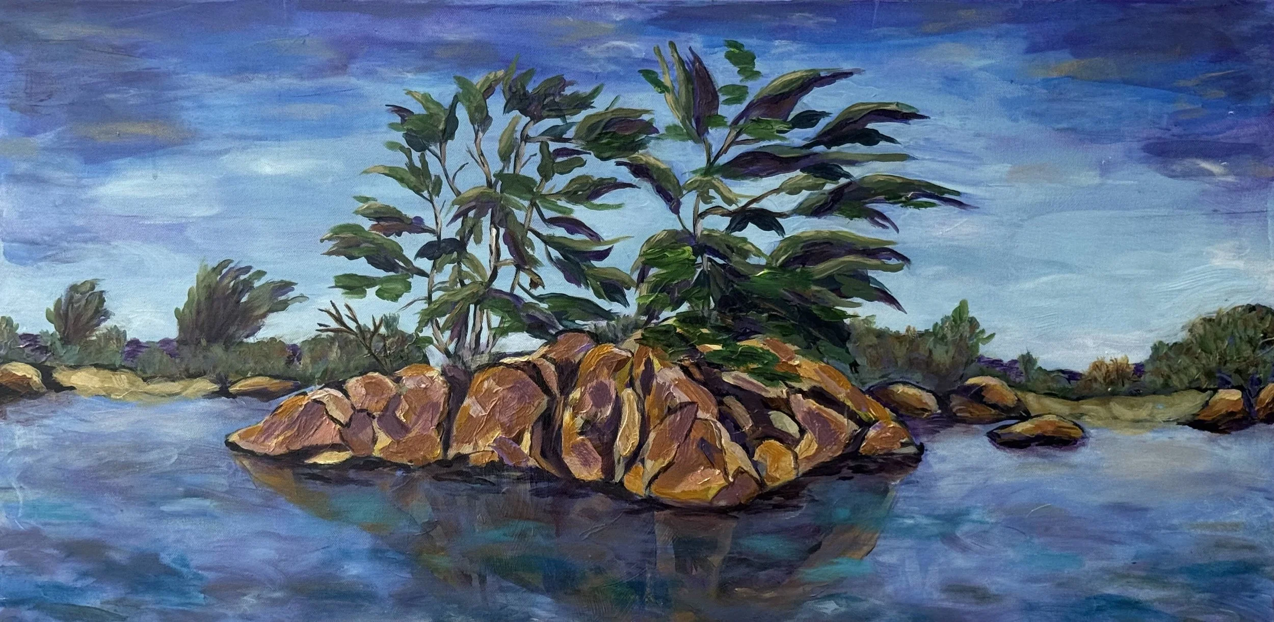 Sandy Island - acrylic on canvas - 
36 x 18 