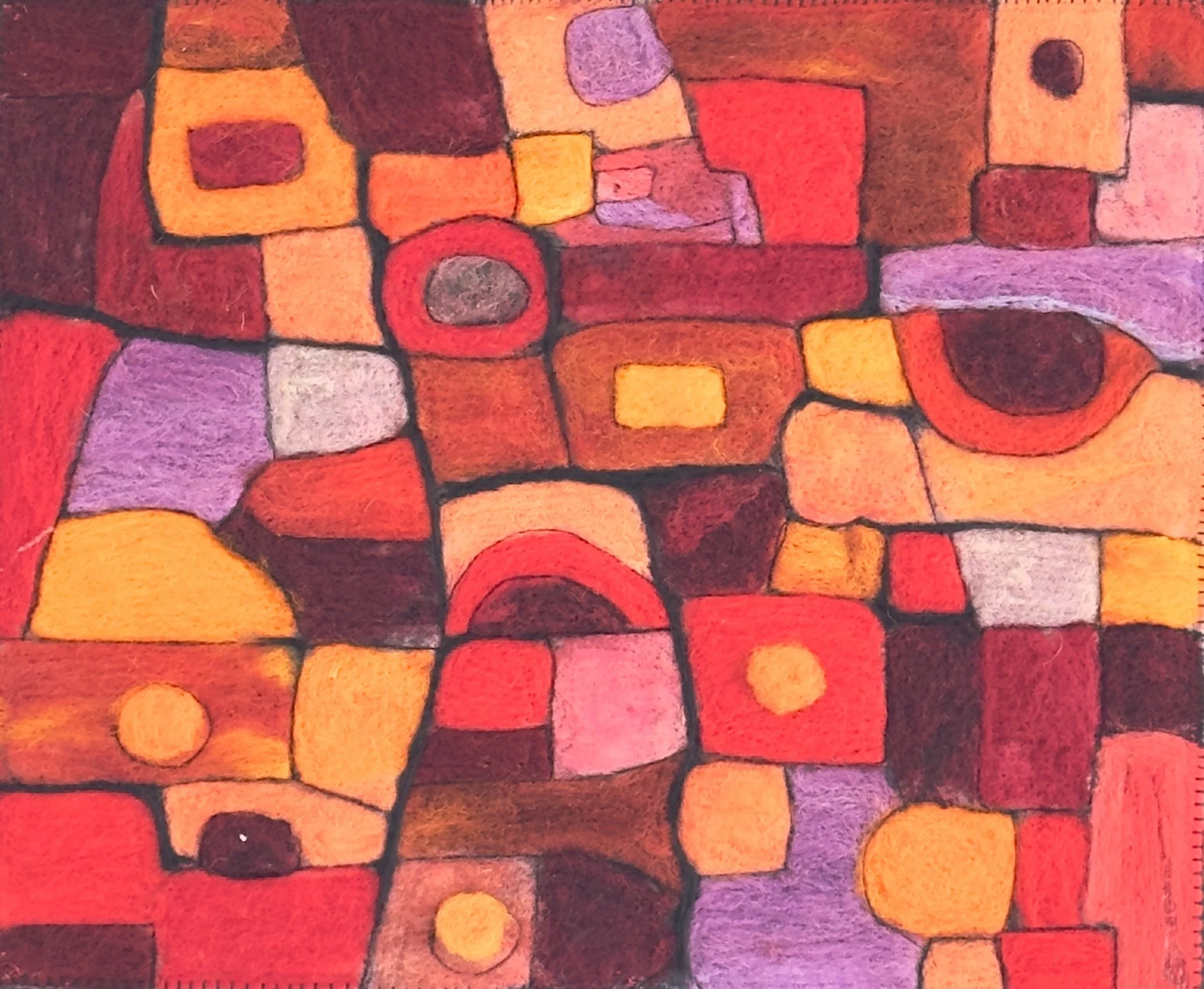 Mosaic Sunset - needled felted 