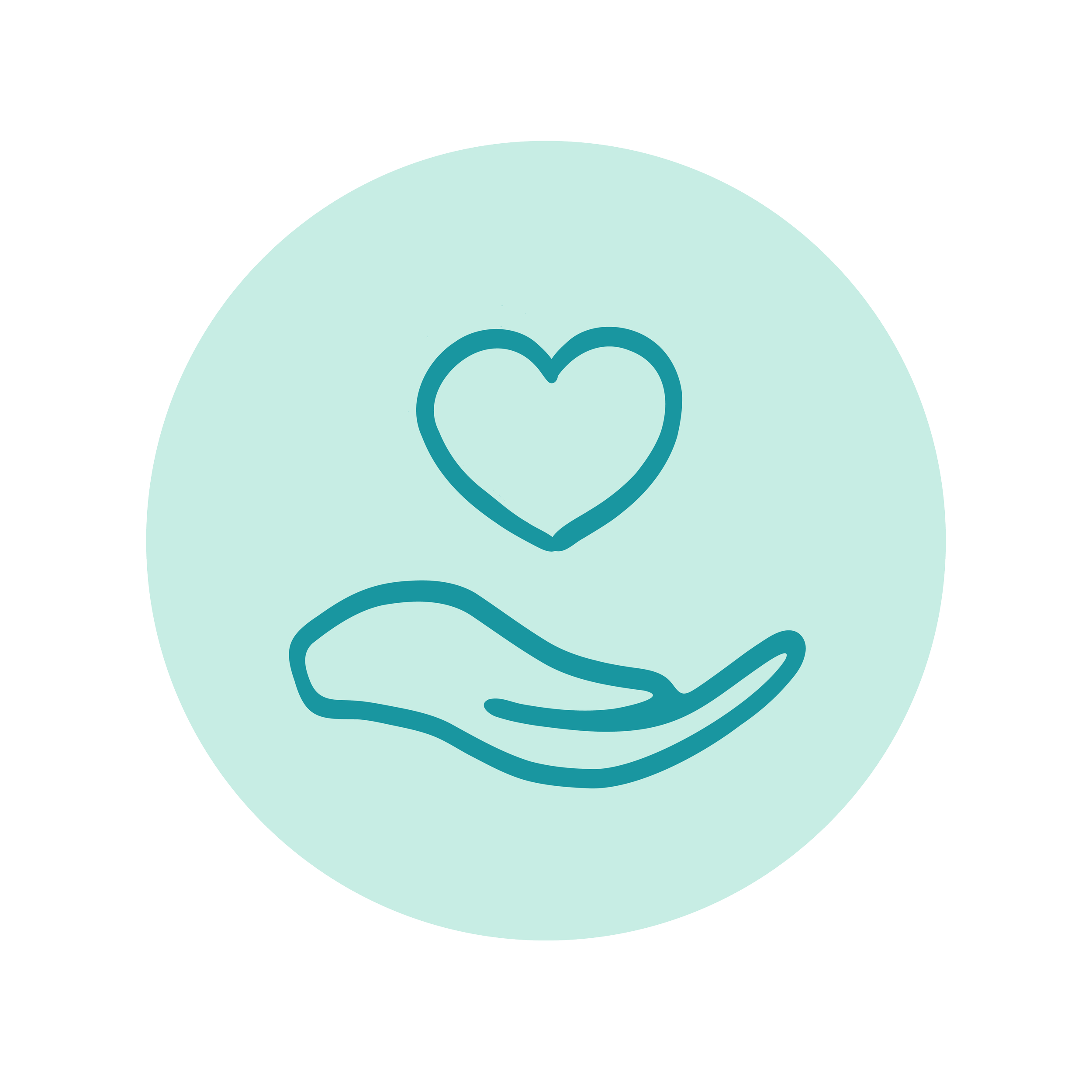 Illustration of a light blue person with a heart symbol on their chest, holding a small object in their hands.