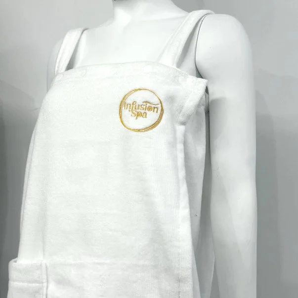 White Luxury Strap Bath Wrap