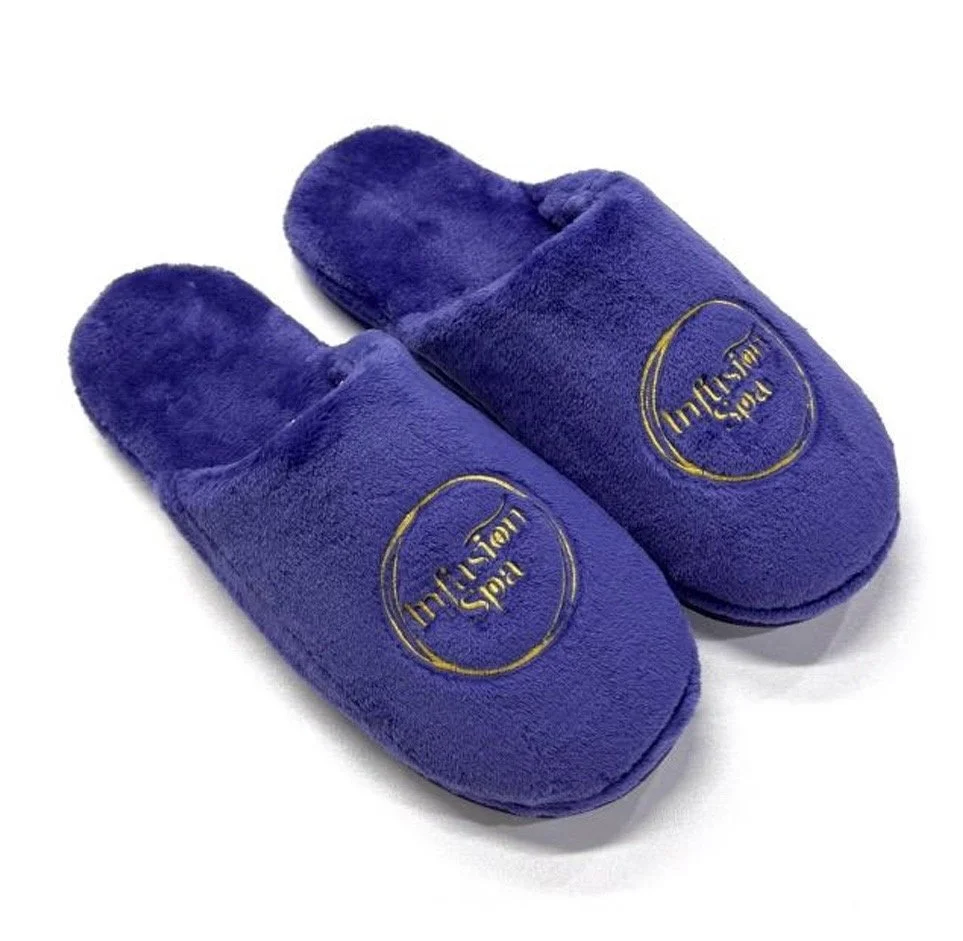 Indigo Velour Slippers