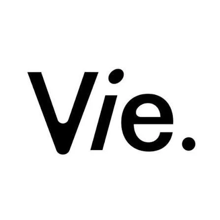 Black text that says 'Vie.' on a white background.