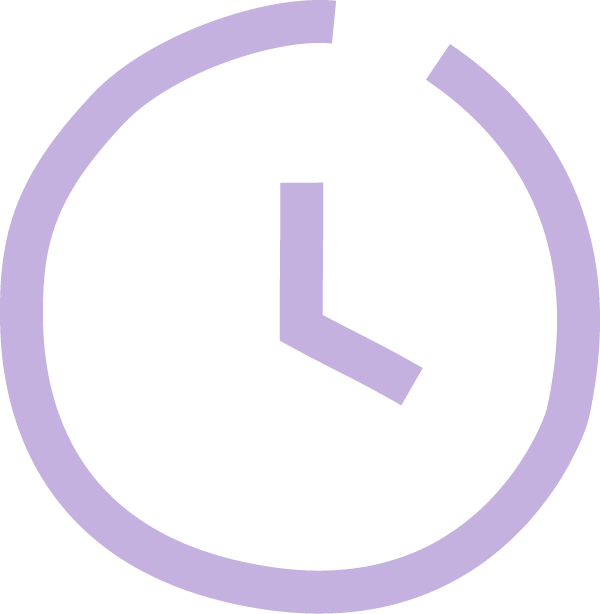 Uhr illustriert in lila