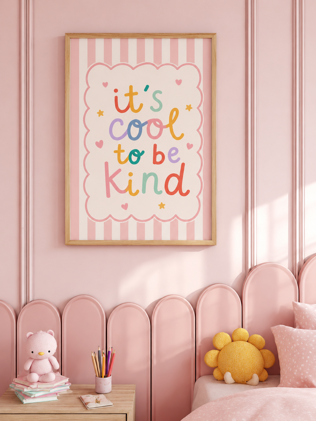 it's cool to be kind nursery wall print