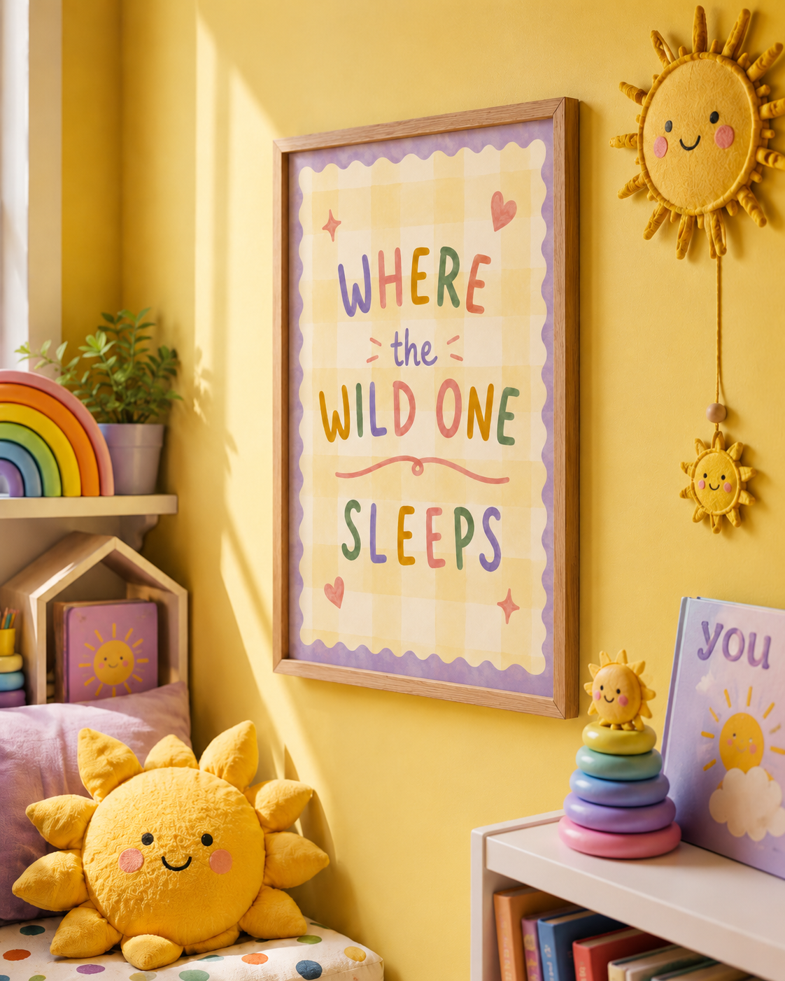Where the wild one sleeps nursery playroom wall print