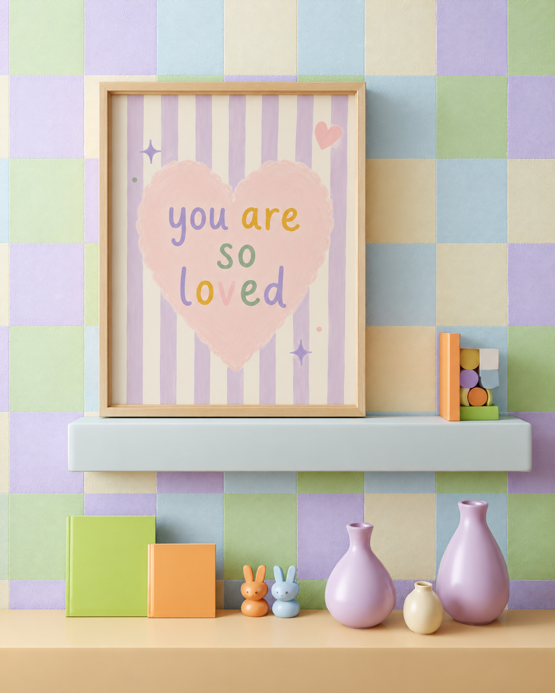 you are so loved nursery playroom wall print