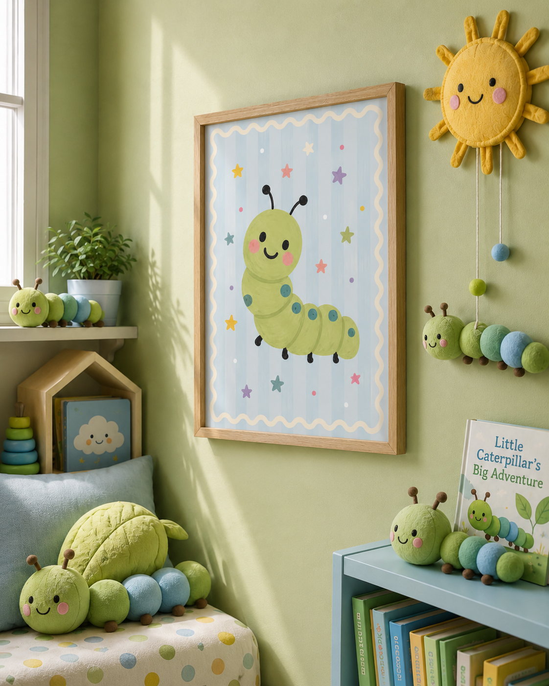 caterpillar nursery playroom wall print