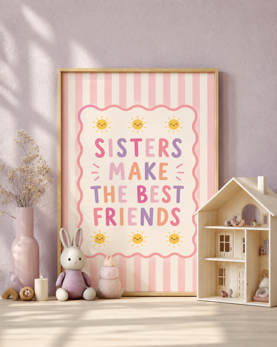 Sisters make the best friends wall print