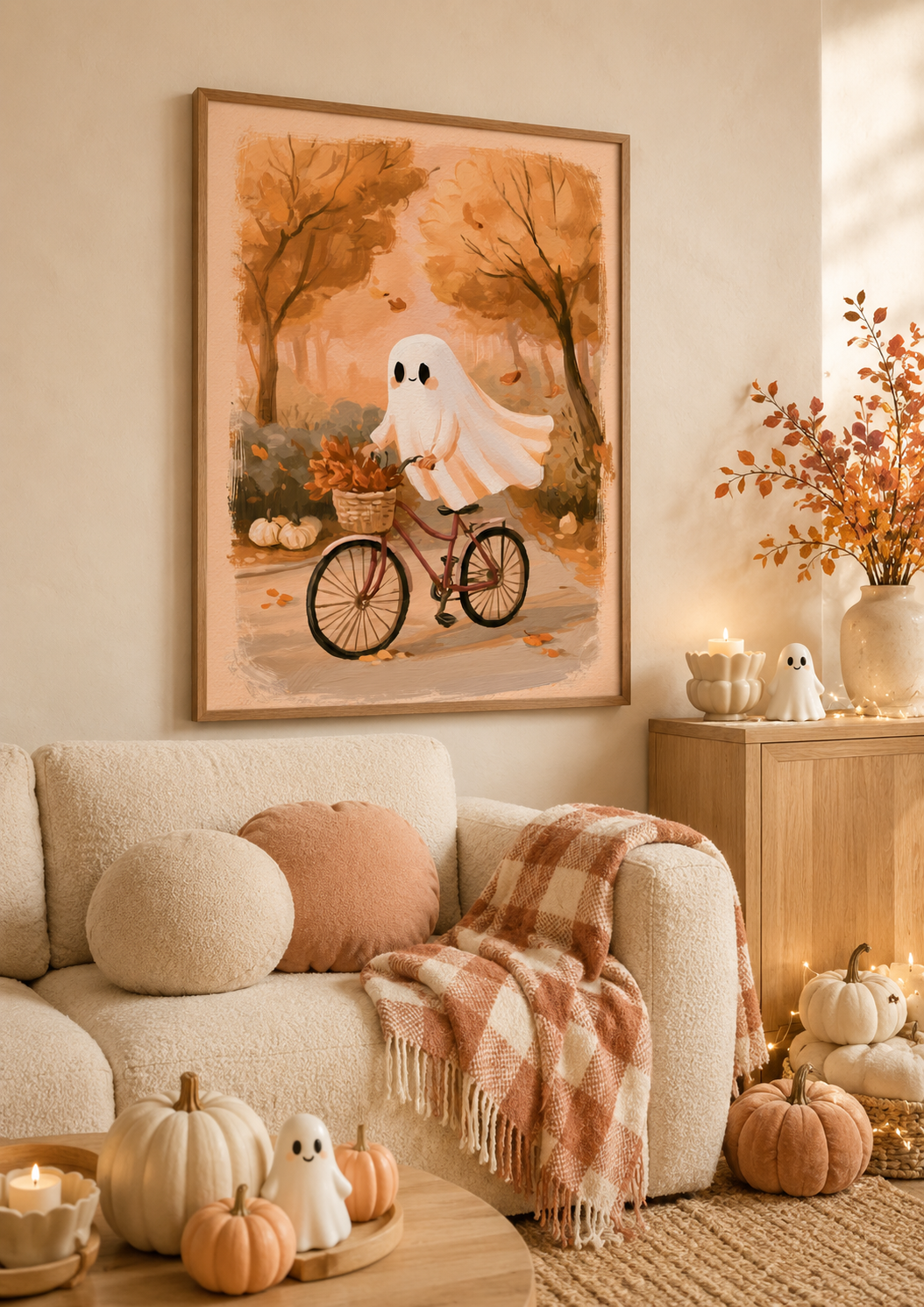 Autumn Ghost Train Station Wall Print
