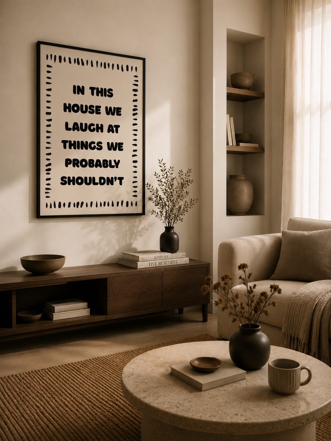 In This House We Laugh At Things We Probably Shouldn't Wall Print