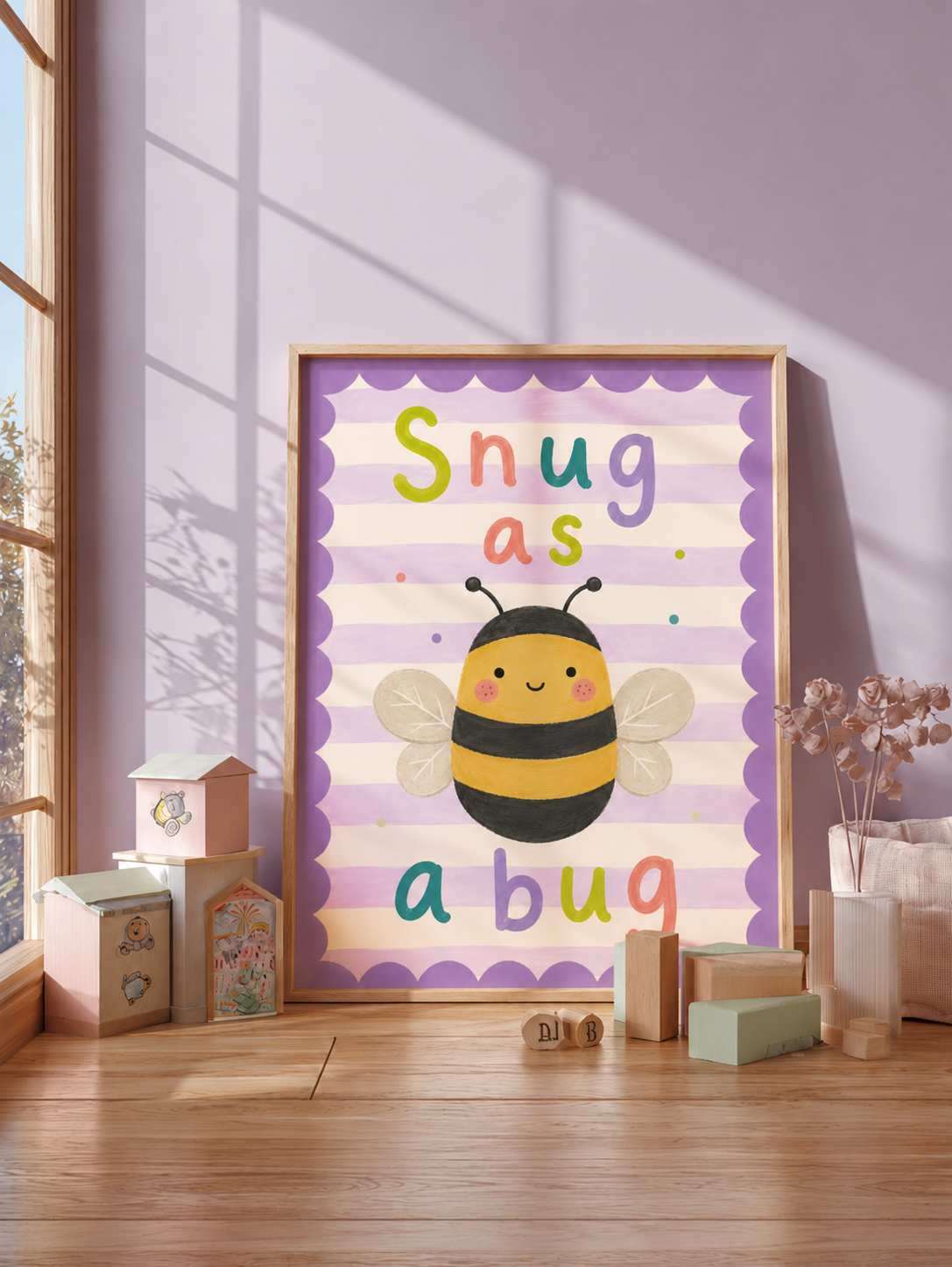 Snug as a bug bee wall print