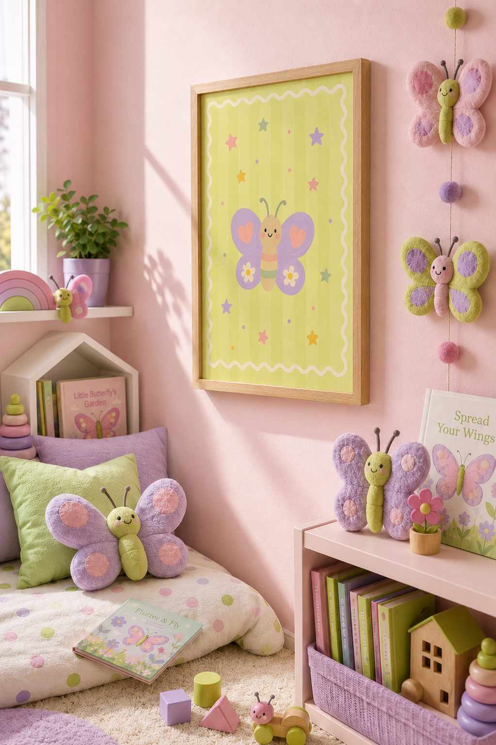 butterfly nursery playroom wall art