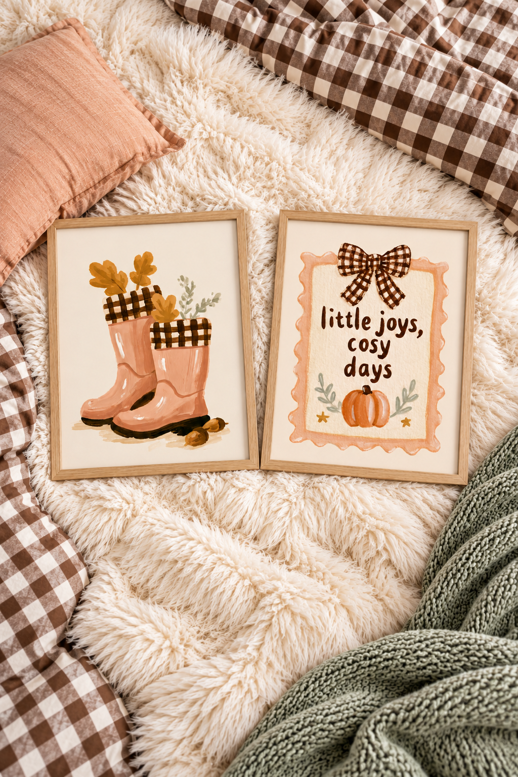 Twin framed prints on cozy autumn bedding.png