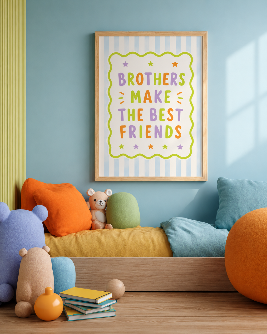 Brothers make the best friends wall print