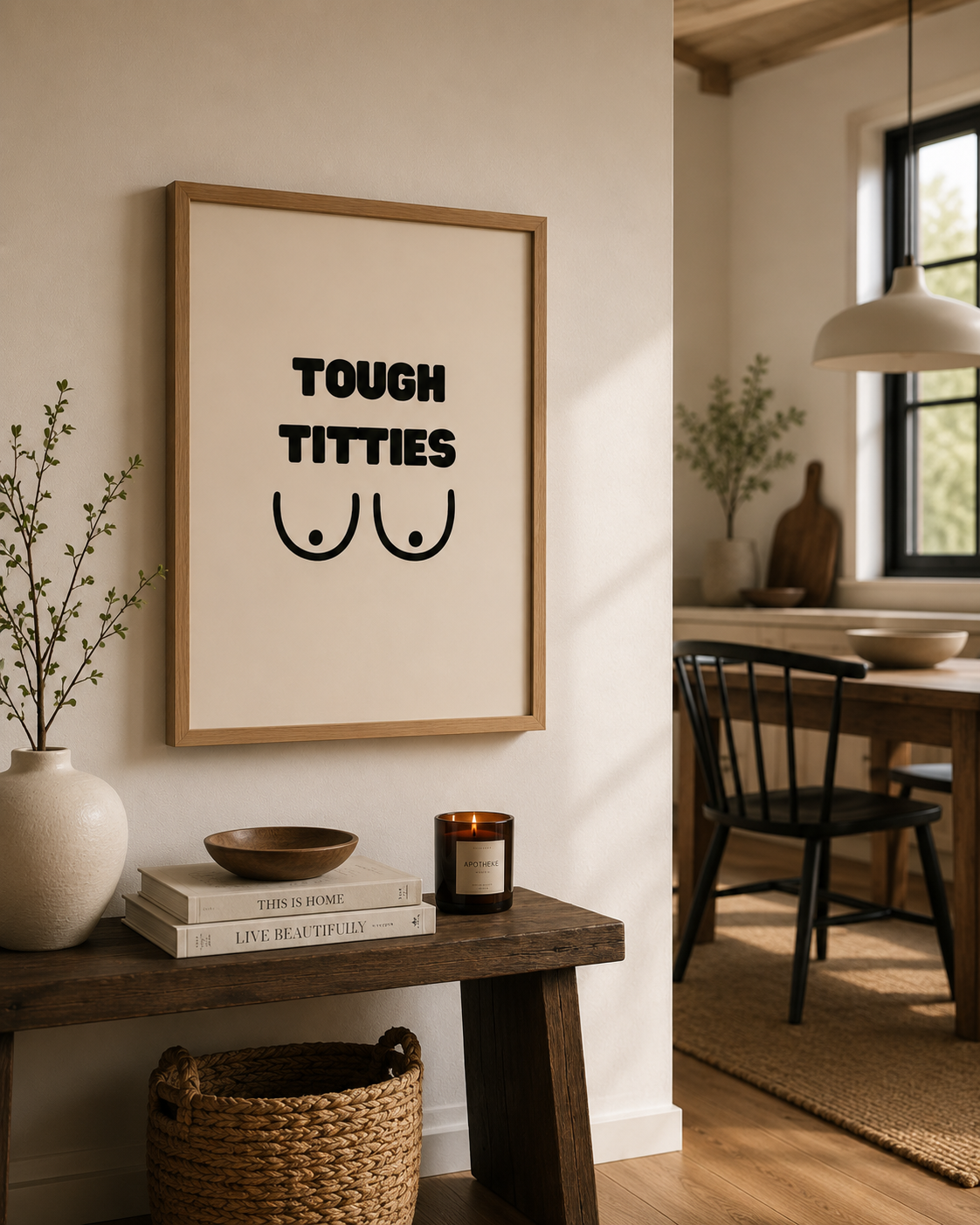 Tough titties funny wall print
