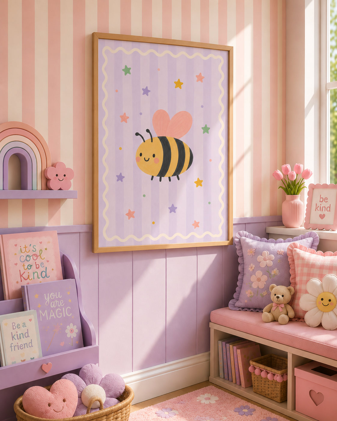 bumble bee nursery wall print