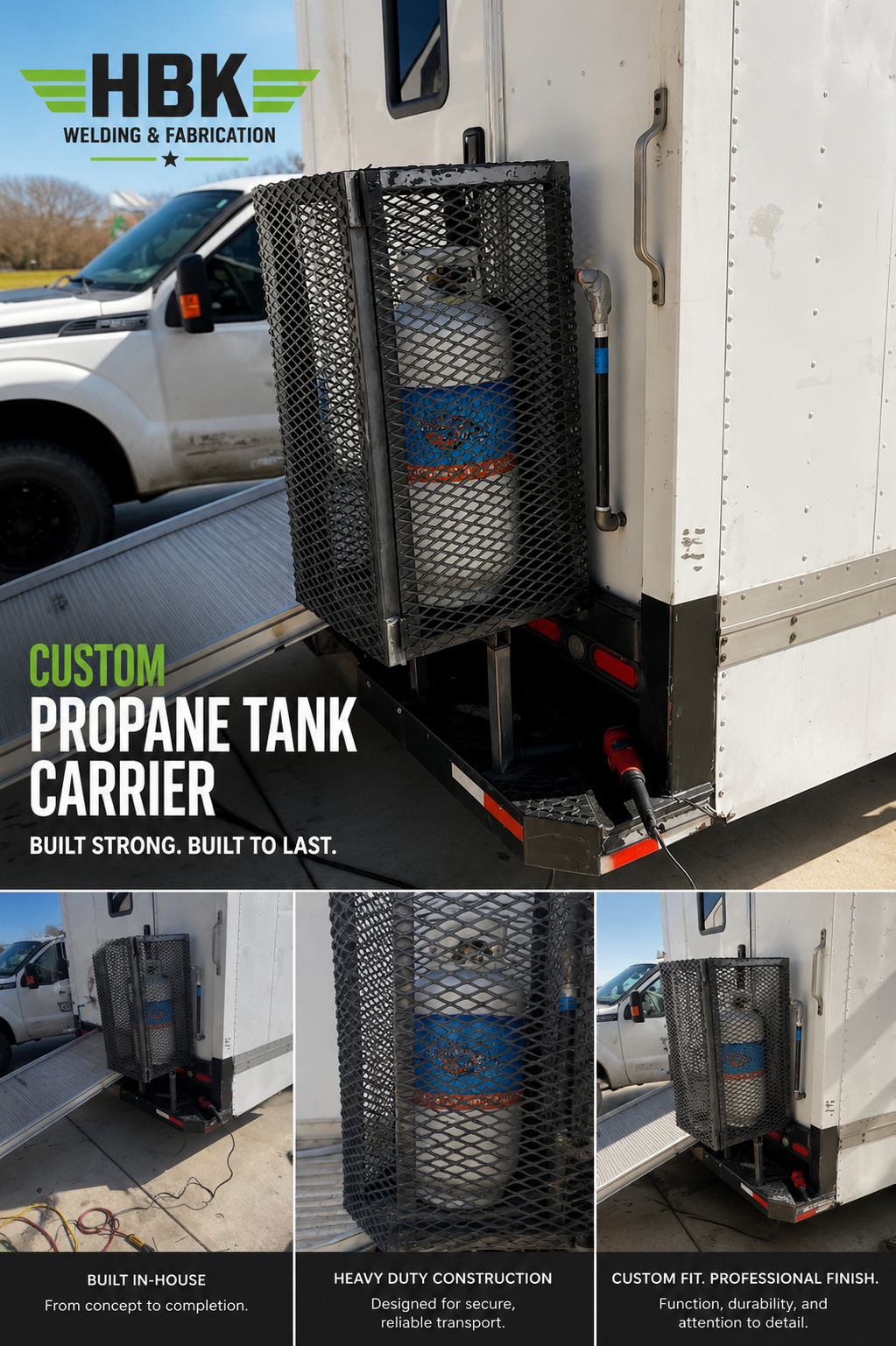 HBK Welding and Fabricating worked to create a custom propane tank carrier to support small businesses in Kansas.
