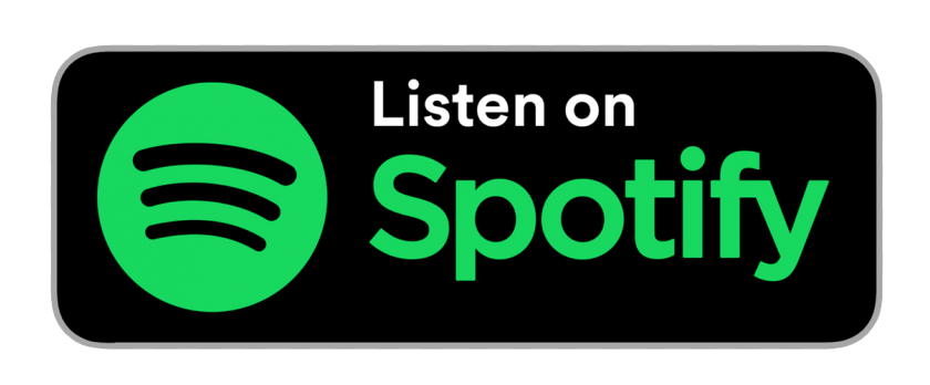 Spotify logo with the text 'Listen on Spotify' on a black background