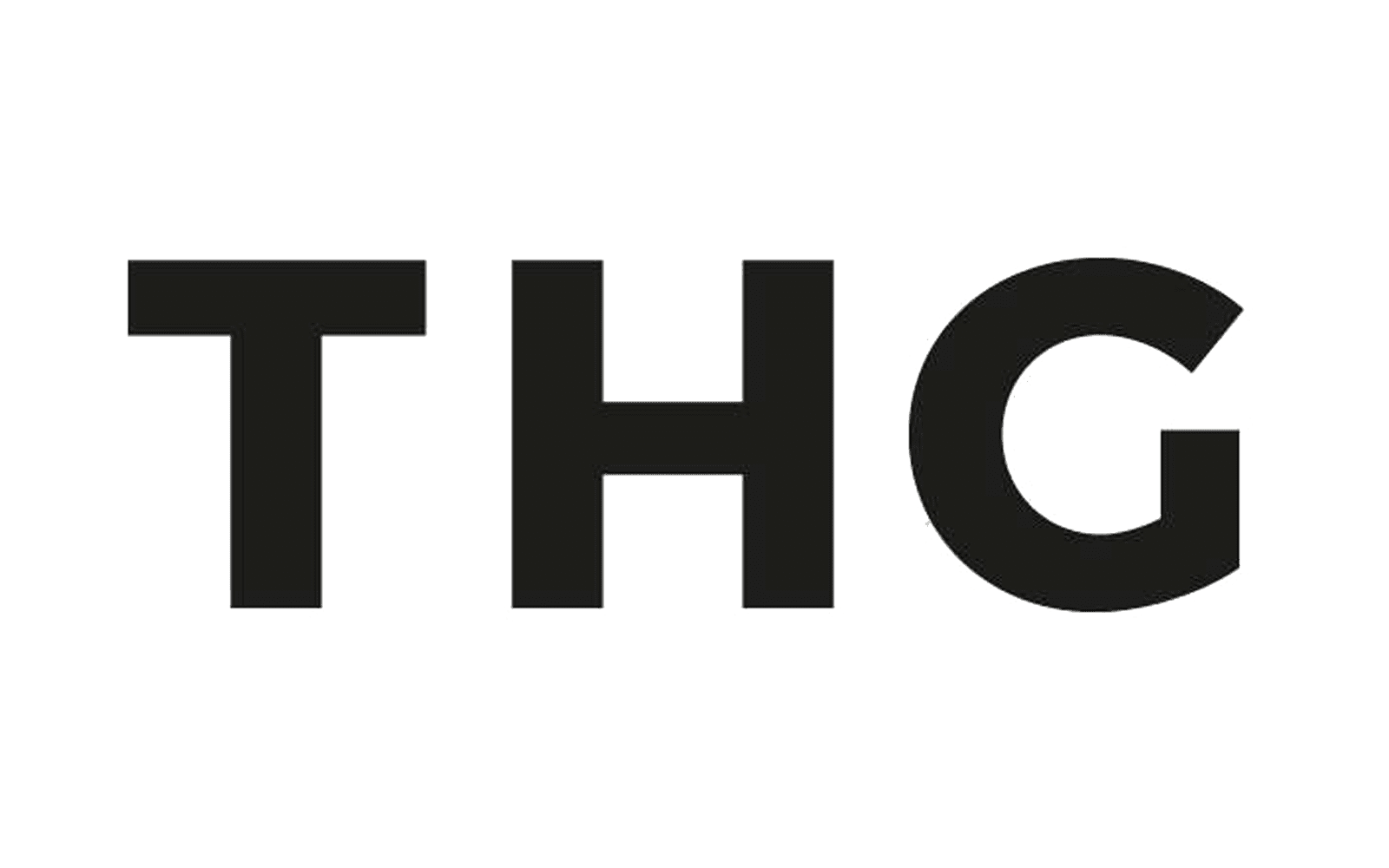 Black text spelling 'THC' on a black background.