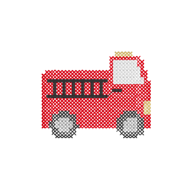 Firetruck Crosstitch