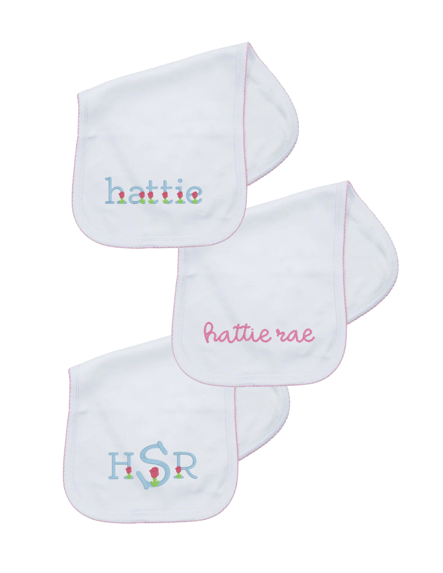 Picot Edge Burp Cloth Pack of 3