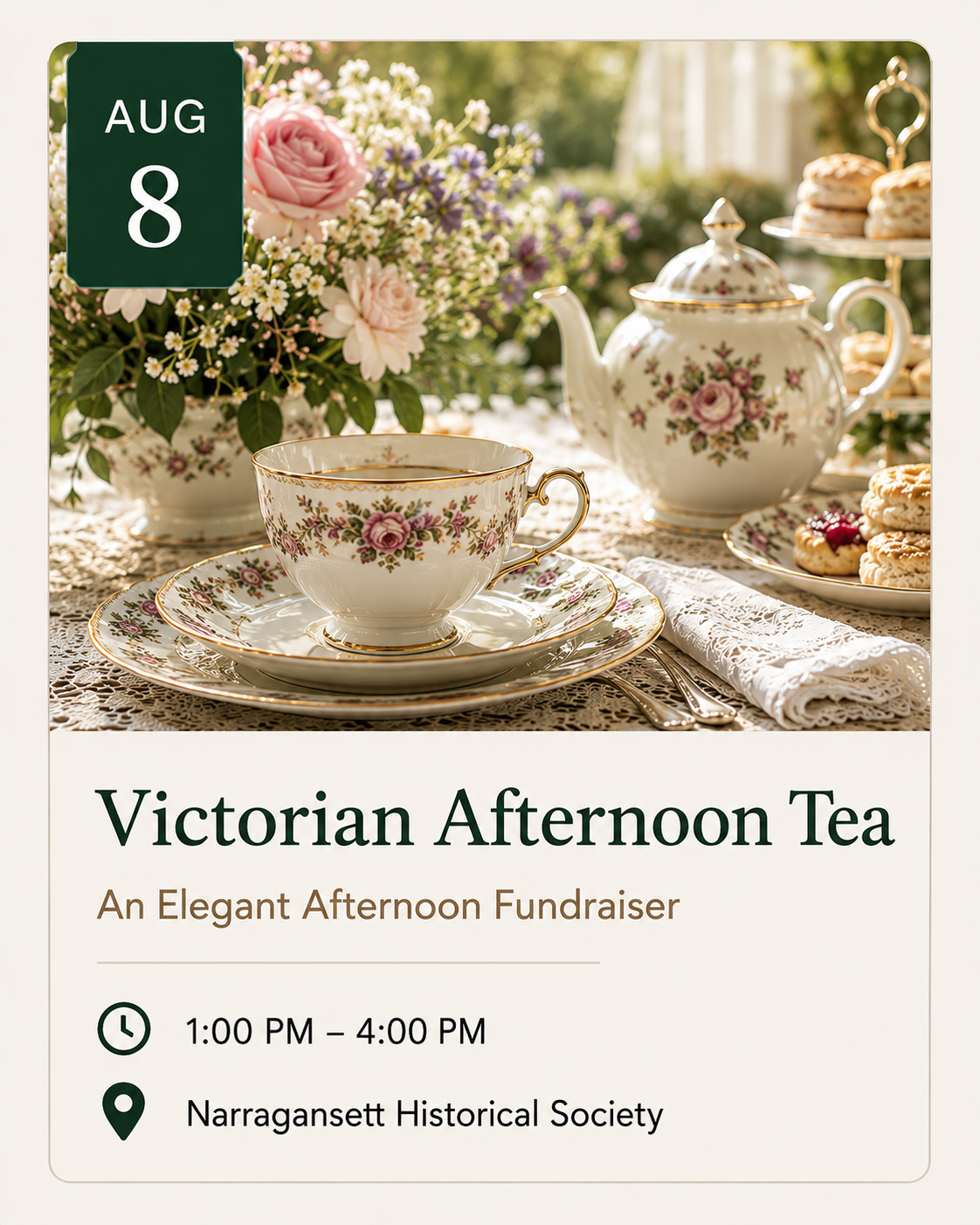 Victorian Heritage Afternoon Tea in the Garden