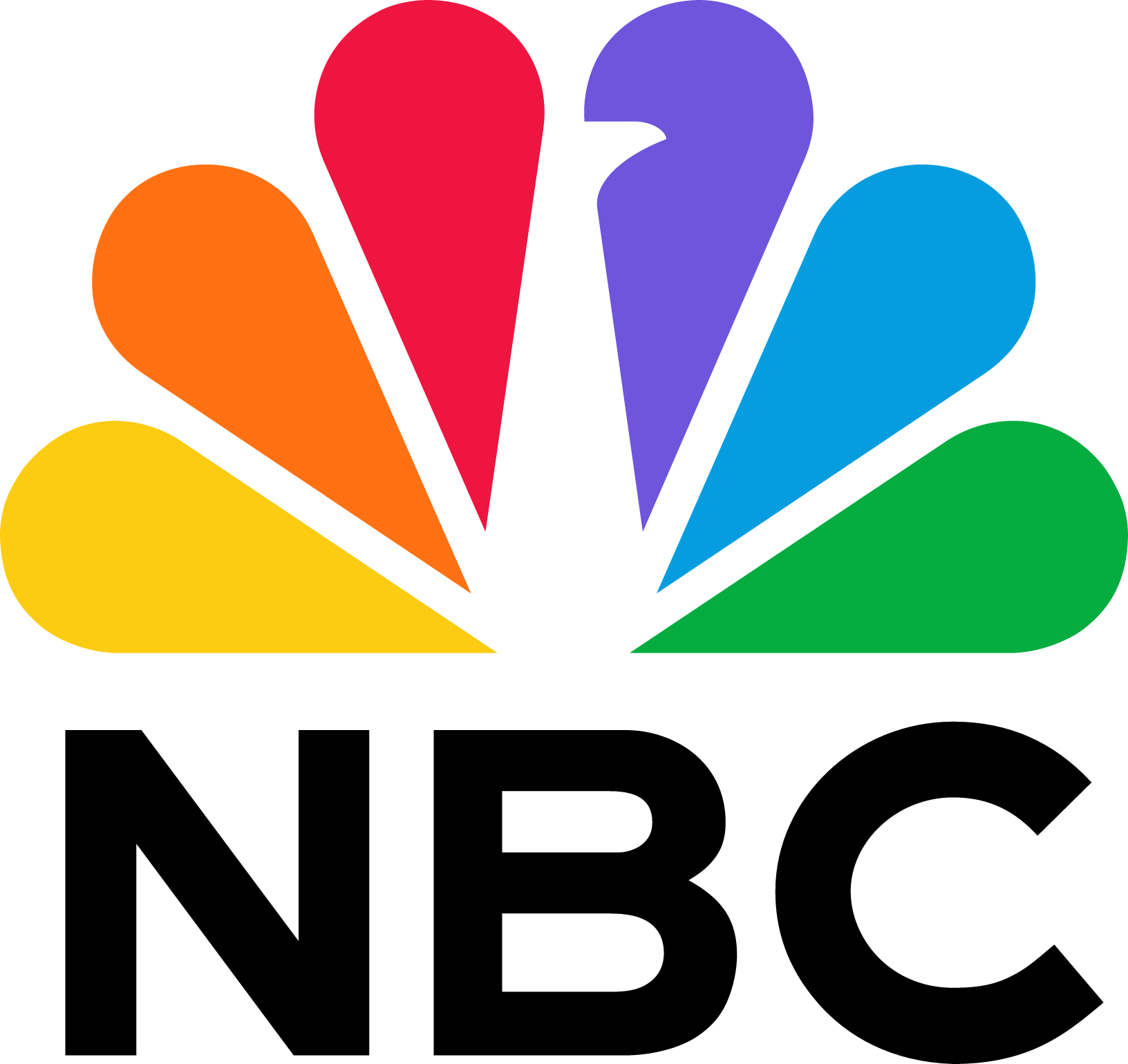 The NBC logo with colorful petals in red, orange, yellow, green, blue, purple, and red on a black background.