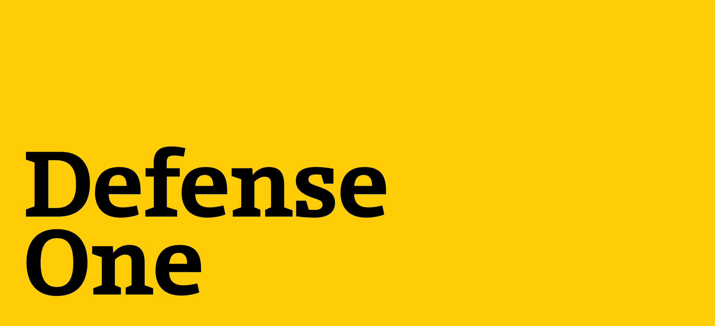 Yellow background with black text that says 'Defense One'.