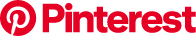 Pinterest logo in red text with a stylized 'P' icon.