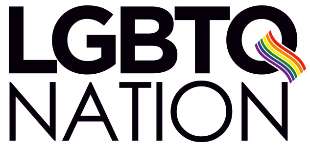 LGBTQ Nation logo with black text and a rainbow-colored flag design.