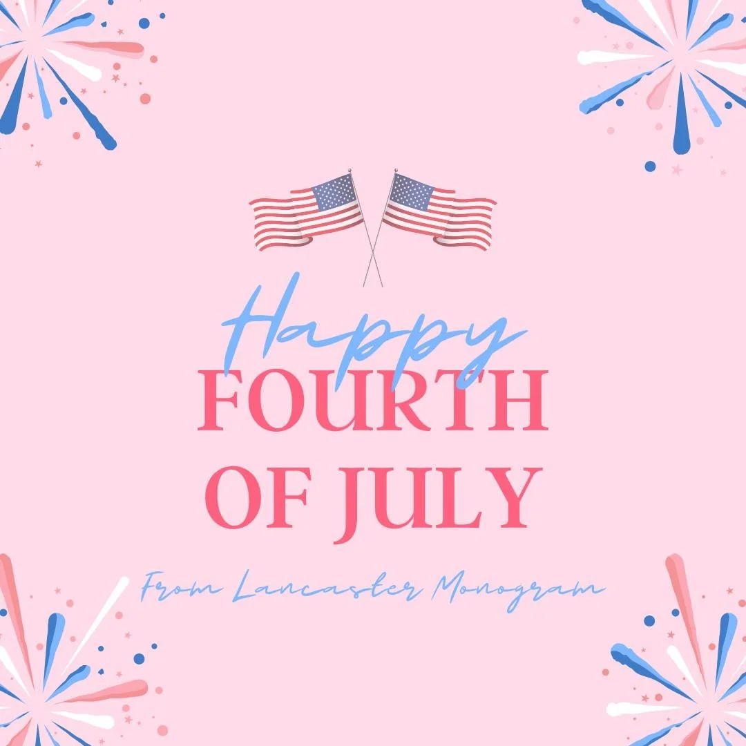 Happy 4th of July from our little corner of Lancaster! 🇺🇸🎆
The embroidery machine is taking the day off &mdash; we'll be soaking up the sunshine by spending time on the golf course , and ending the night under the fireworks. 🐶✨
Wishing you a day 