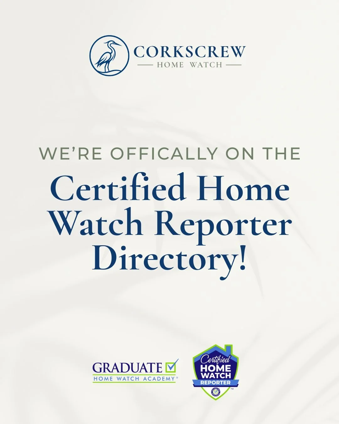 🎉 We&rsquo;re officially listed on the Certified Home Watch Reporter Directory!

Being listed means more than simply appearing in a directory. Certified Home Watch Reporters have completed specialized training through the Home Watch Academy, and dir