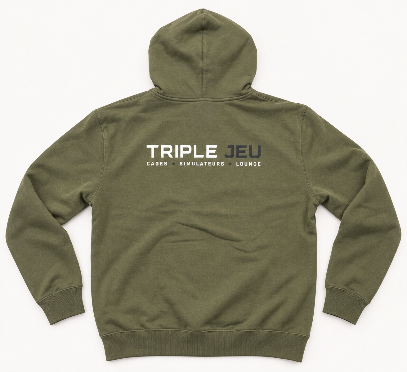 Hoodie vert olive « Triple Jeu ».png