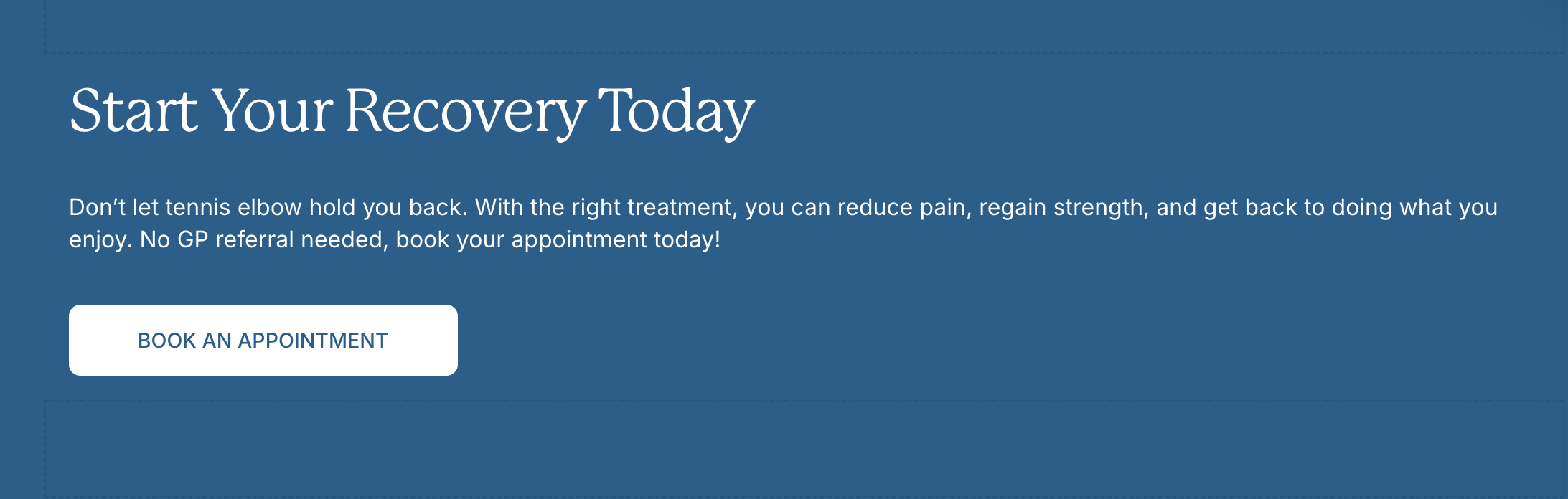 Start your recovery today. Book an appointment.
