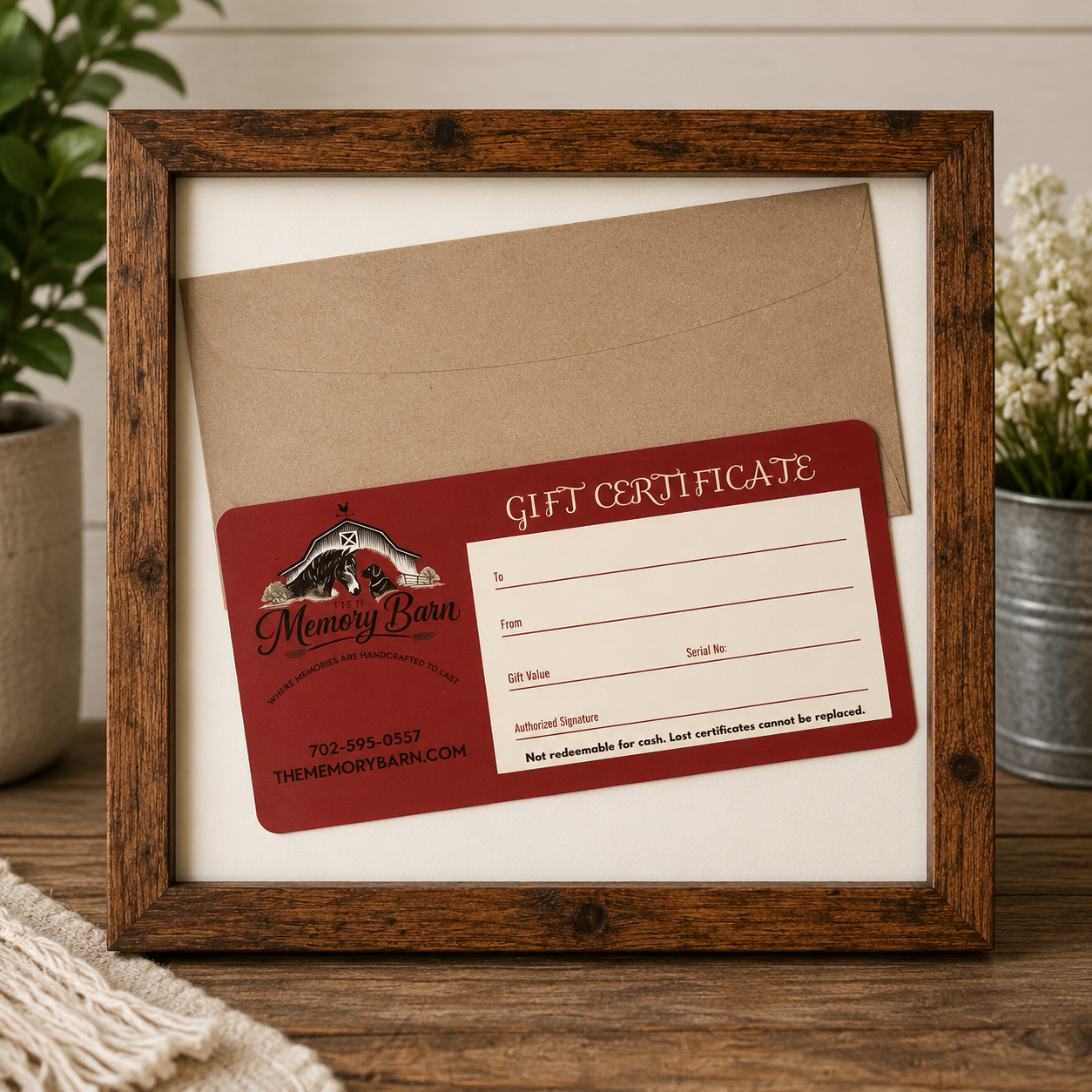 The Memory Barn Gift Certificate