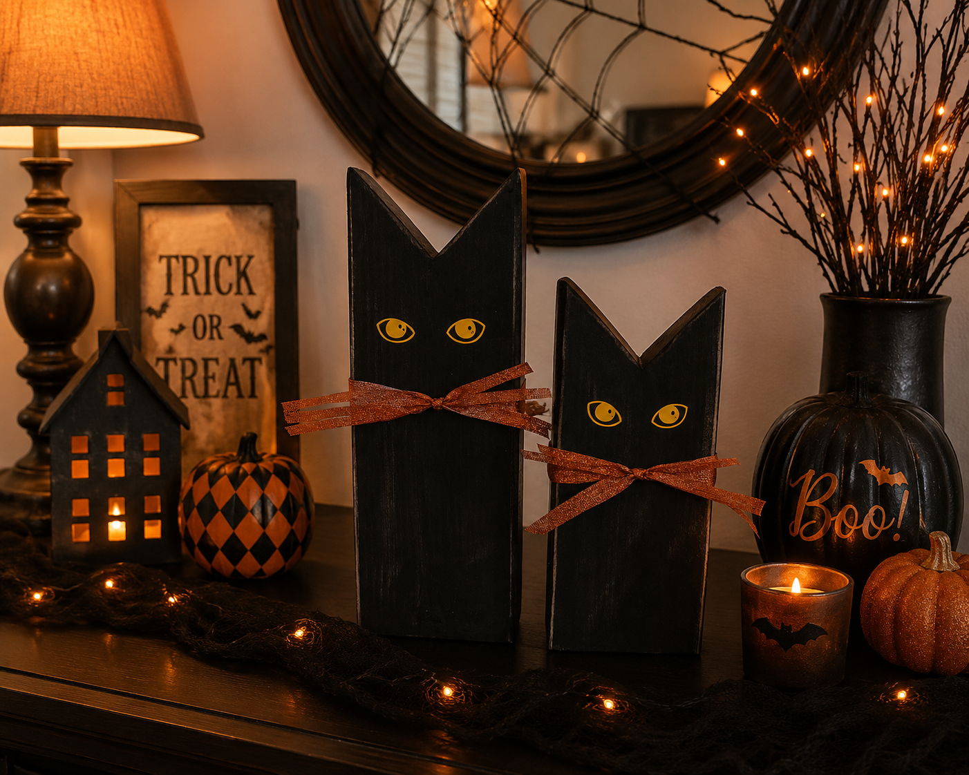 Peek~A~Boo Black Cat Set