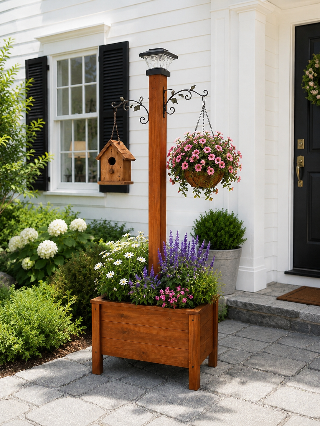 Solar Garden Planter Post