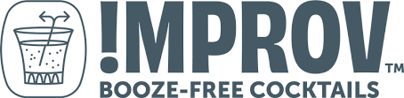 Logo for IMPROV booze-free cocktails with a drink icon and the text 'IMPROV BOOZE-FREE COCKTAILS'