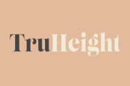 TruHeight logo with the text 'TruHeight' in a modern font on a beige background.