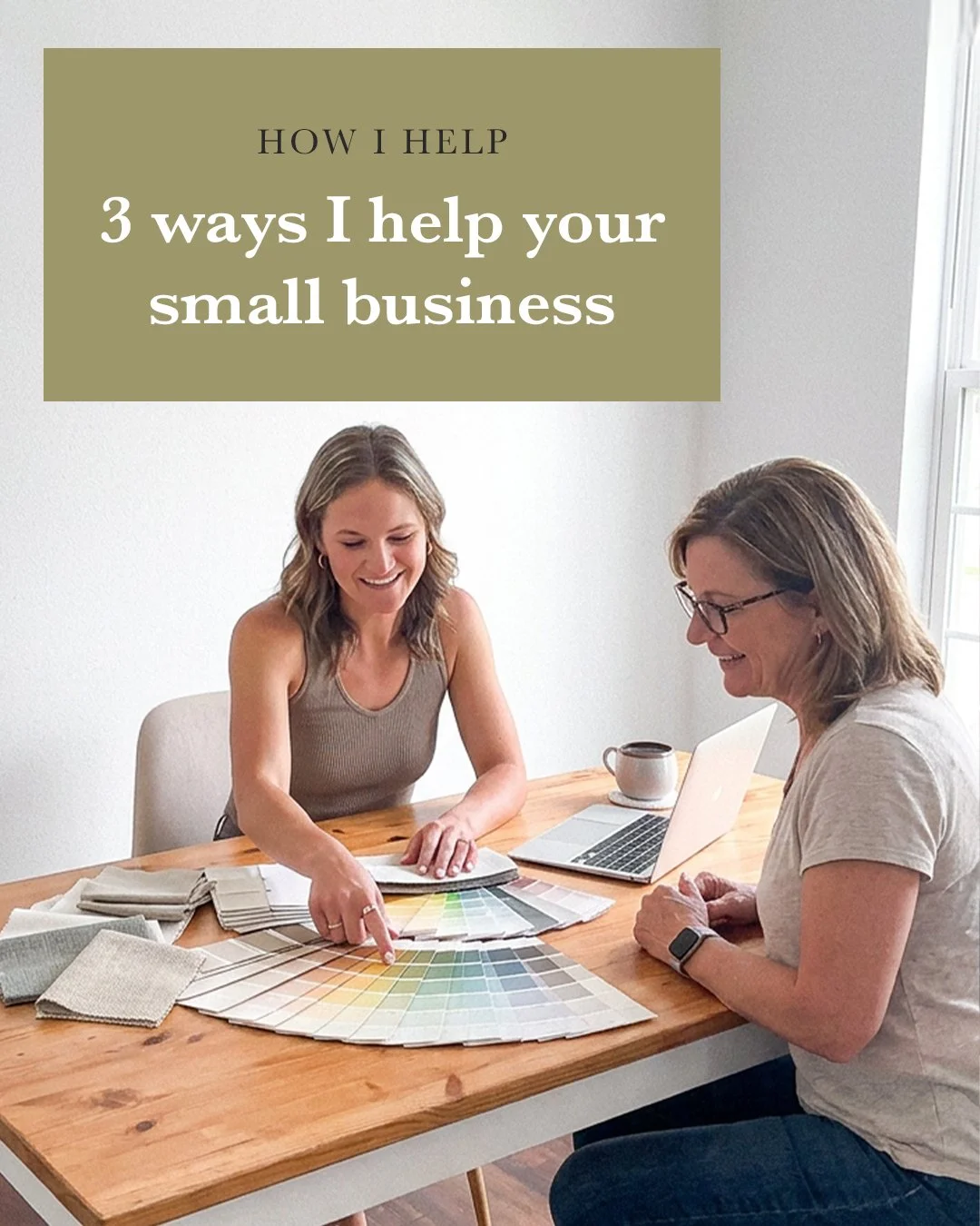 Most small businesses come to me needing more than a logo.

Here are the 3 ways I help you build a brand that works together:

✨ Branding: a complete visual identity, with guidelines so you stay consistent everywhere.
💻 Web Design: a custom site bui