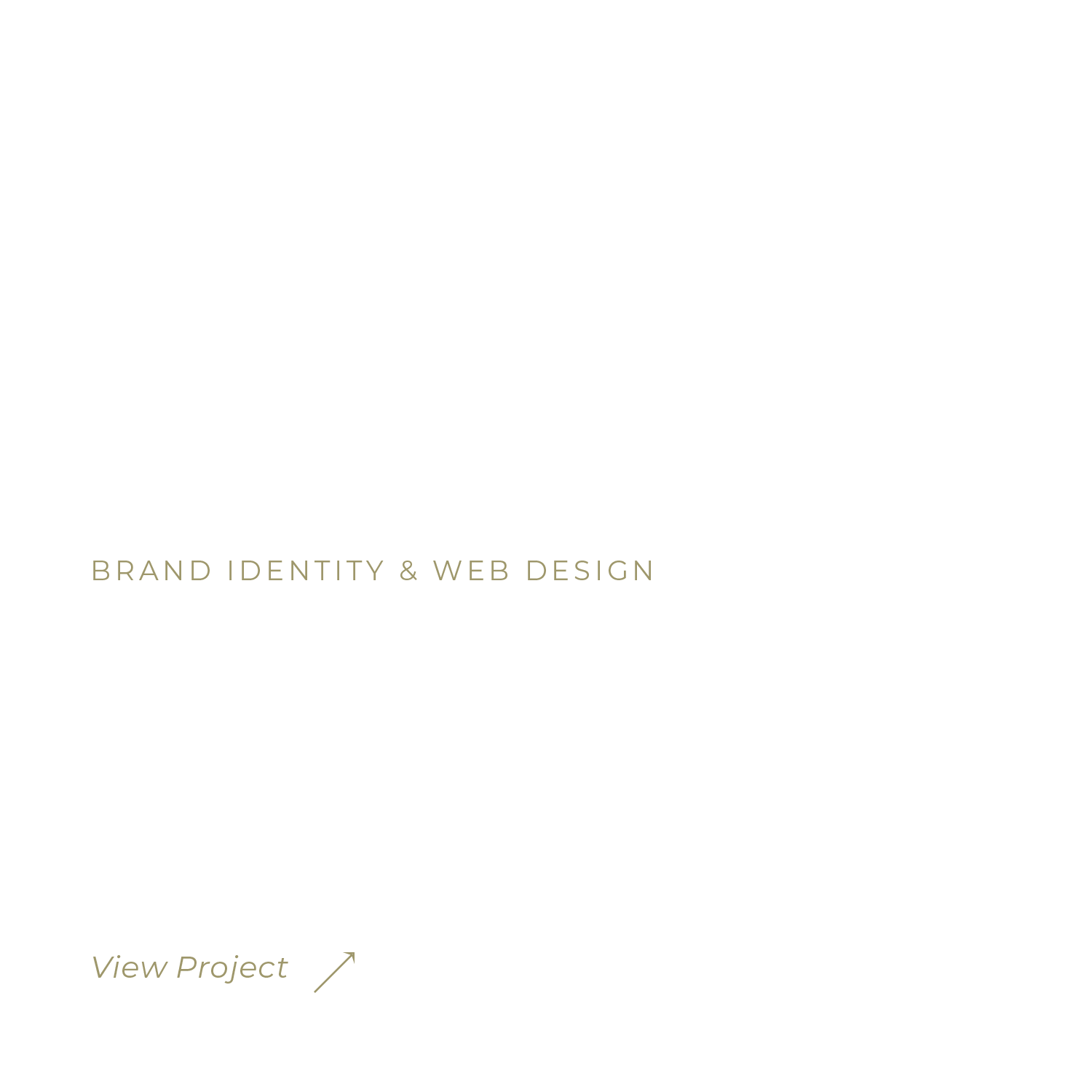 Black presentation slide with minimalist design showcasing a brand identity and web design project for Alder & Moss, a small business inspired by nature, with a small arrow pointing to 'View Project'.