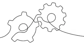 Two interconnected gears with a string wrapped around their centers.