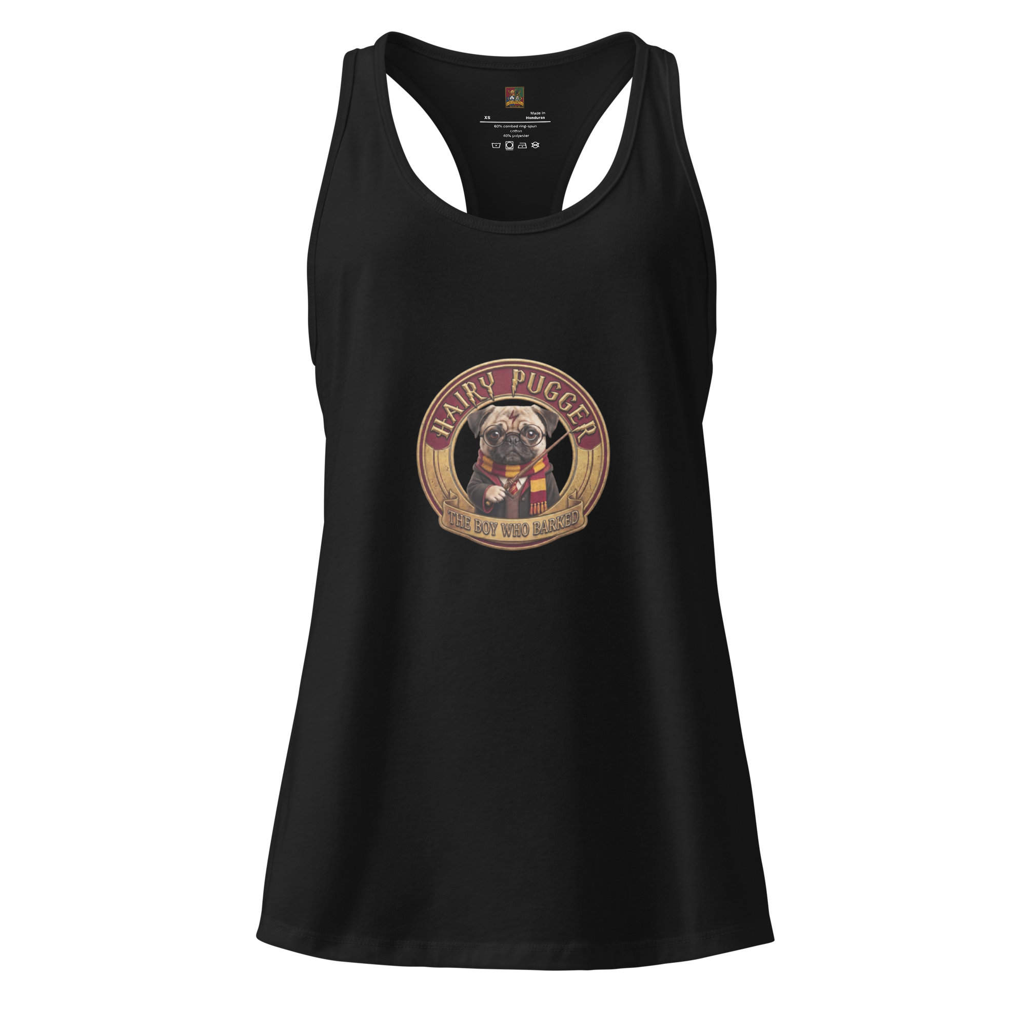 Hairy Pugger  ⚡️ Women’s fitted racerback tank top