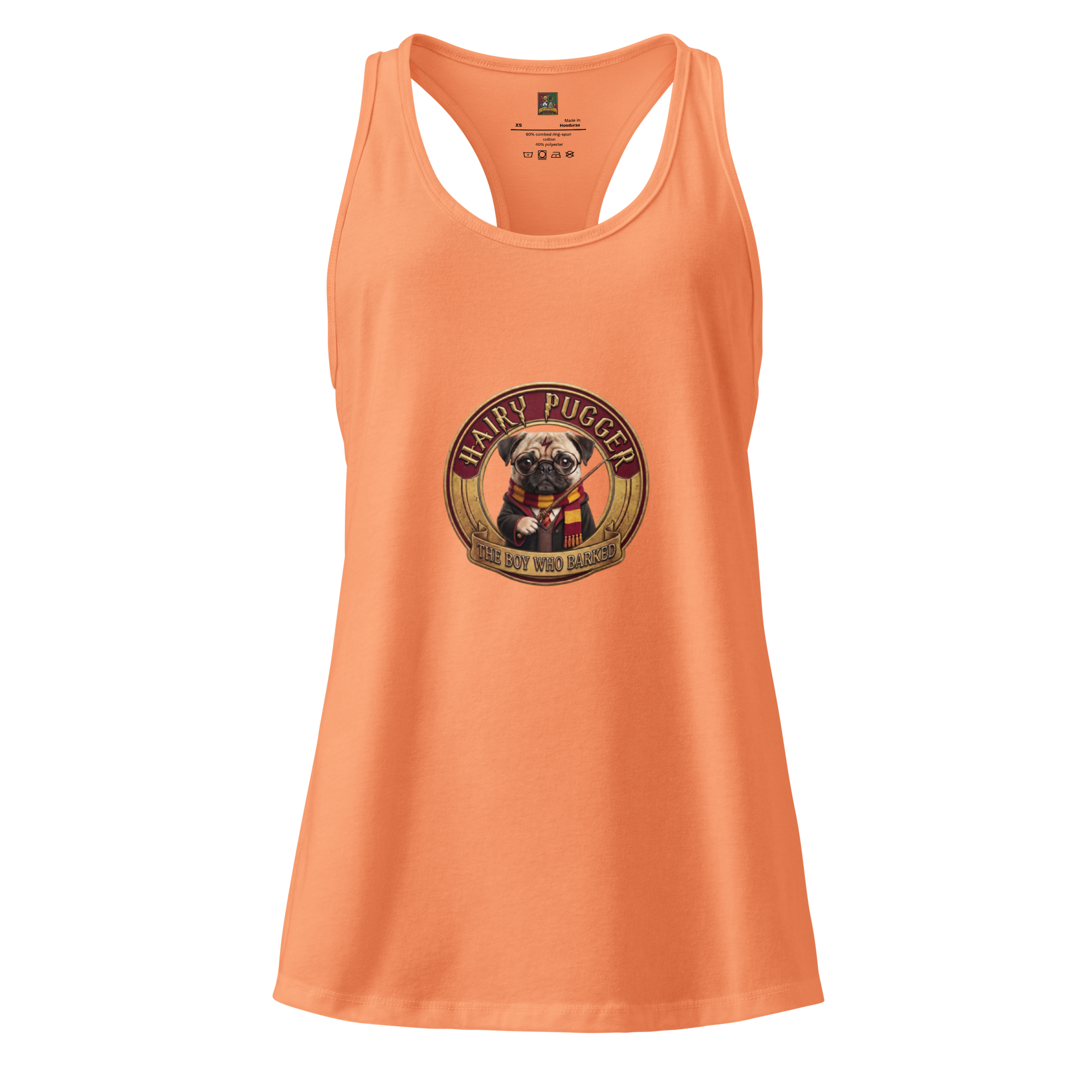 Hairy Pugger  ⚡️ Women’s fitted racerback tank top
