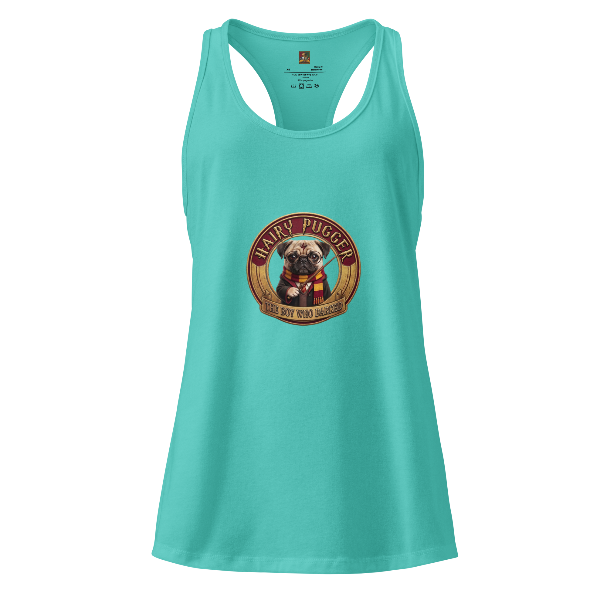 Hairy Pugger  ⚡️ Women’s fitted racerback tank top